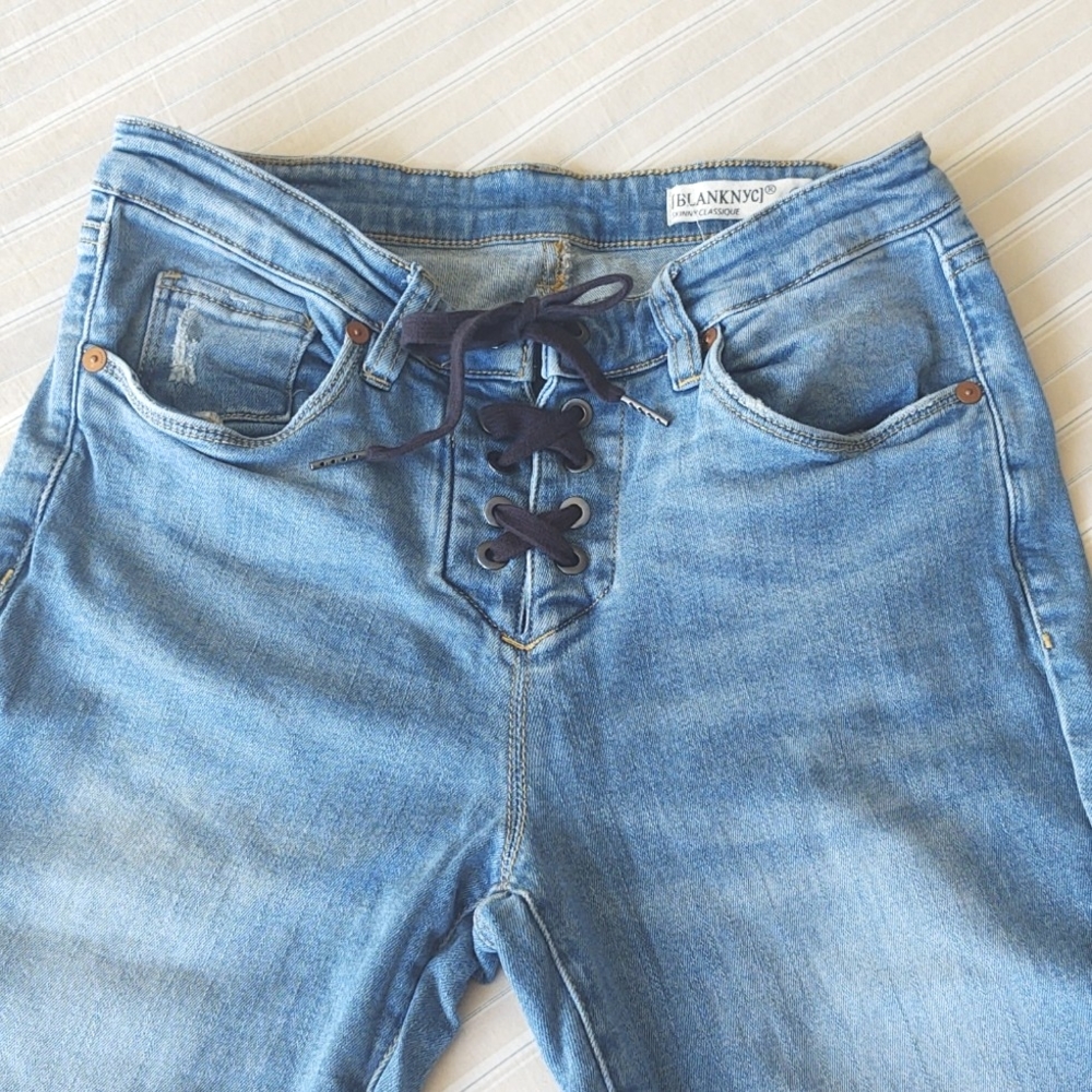 🎉SOLD! EUC Lace-Up Skinny Jeans, Sz 28 (2-4)